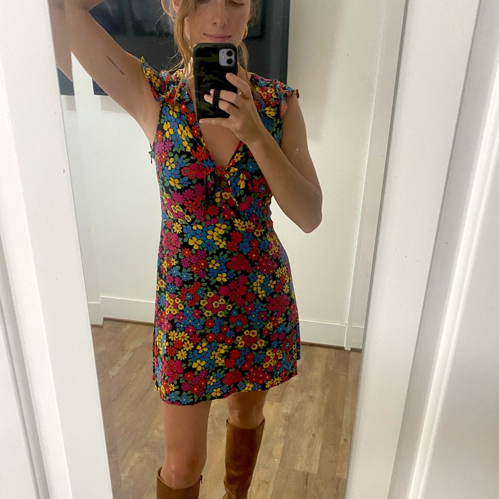 Zara floral mini dress